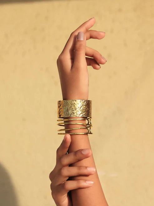 Stride Brass Adjustable Bracelet (Anti Tarnish) - D