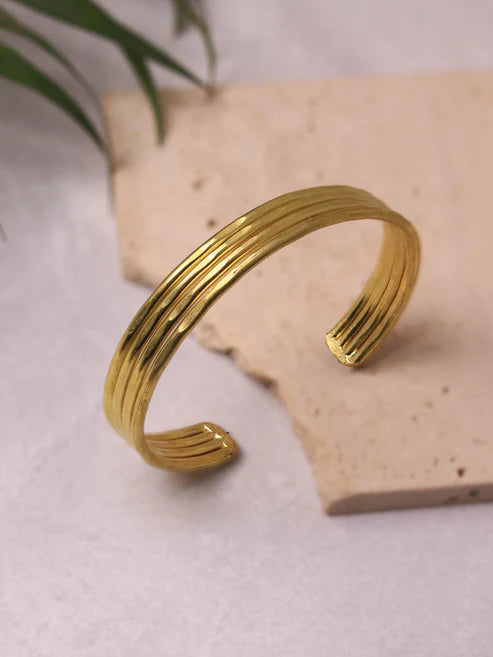 Stride Brass Adjustable Bracelet (Anti Tarnish) - F