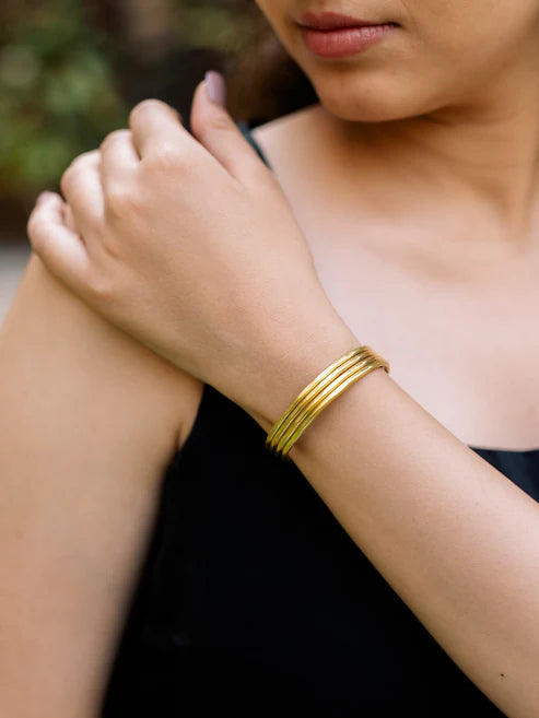 Stride Brass Adjustable Bracelet (Anti Tarnish) - F