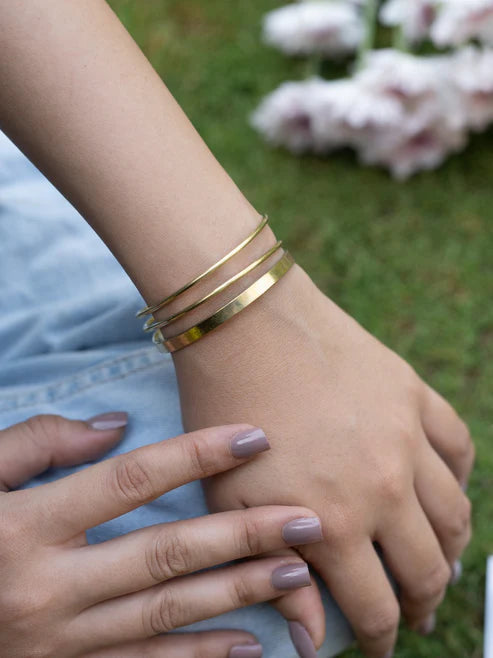 Stride Brass Adjustable Bracelet (Anti Tarnish) - E